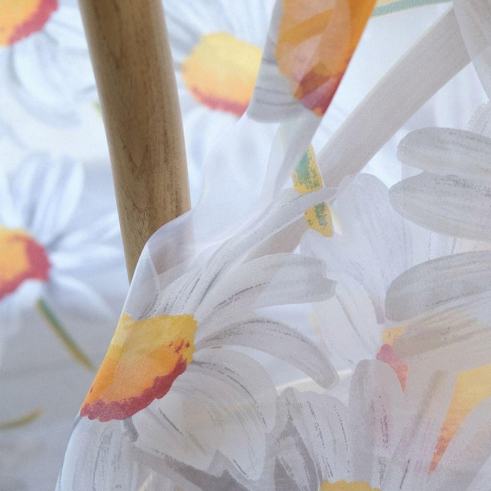 Jacquard Sheer Daisy Sheer Curtains Translucent Sun Flower Tulle Curtain Romantic   Bedroom