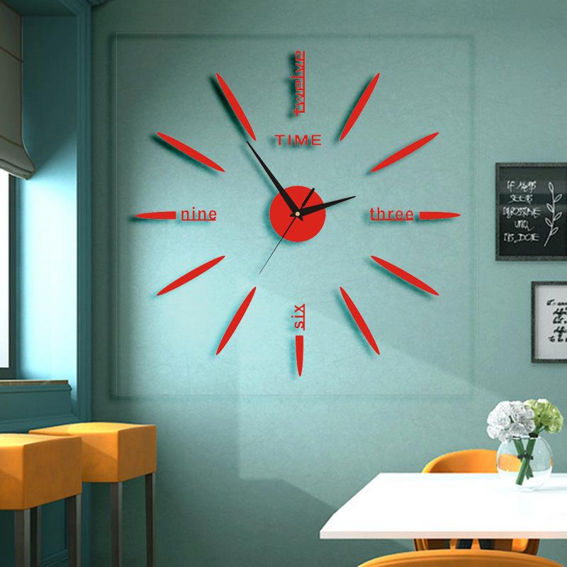 

Скандинавские Современные Креативные Настенные Часы Сделай Сам Акриловые Настенные Наклейки Часы Простые Не Перфорированные Часы для Украшения Гостиной mirror silver