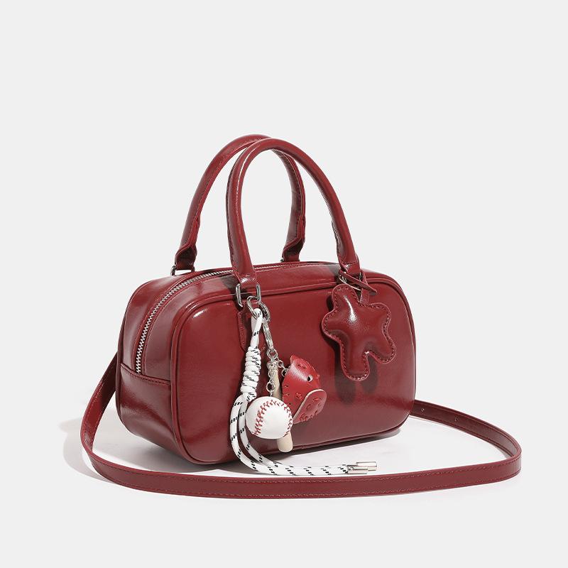 

Niche Beta Bowling Bag Women s Autumn/Winter New Vintage Handbag Shoulder Crossover Boston Bag