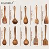 10PCS Natural Wooden Spoons –Kitchen Utensils for Stirring, Mixing & Serving – Durable Splinter-Free Wooden Spatulas & Ladles