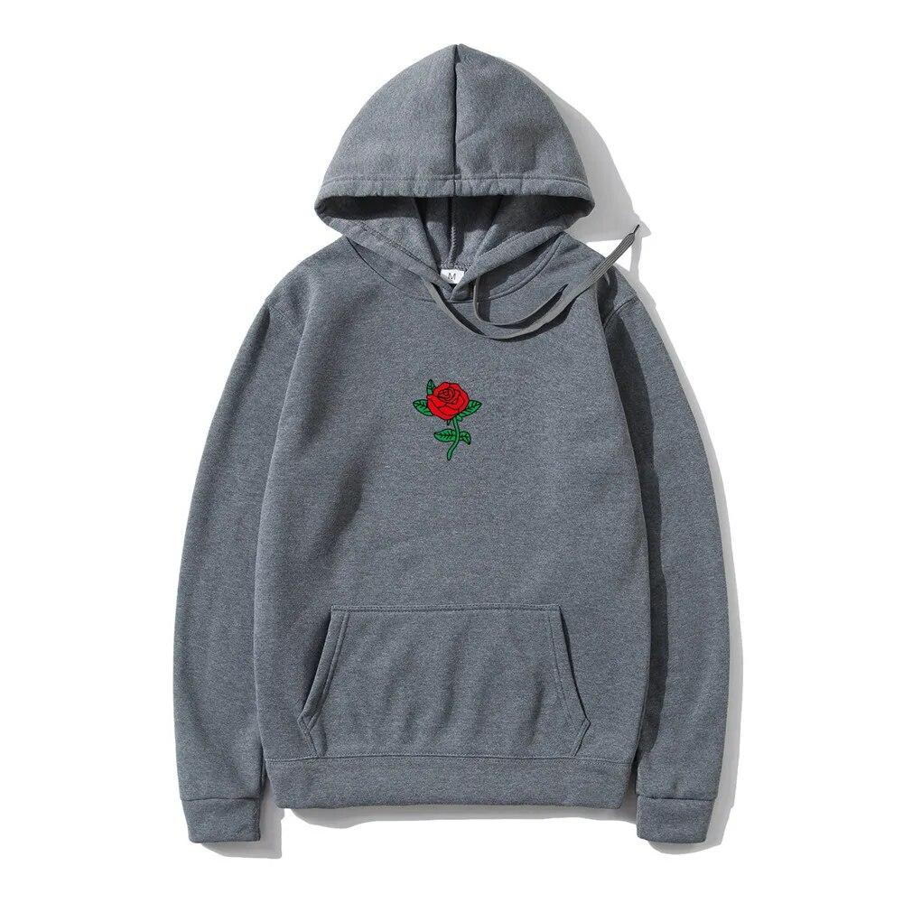 Mikina s kapucí Harajuku Unisex Móda Streetwear Květ růže Potisk Mikiny Topy Pulovry Unisexy Mikina s kapucí Oblečení s kapucí