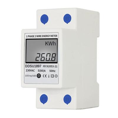 Digital Electric Energy Meter Single Phase DIN Rail Electricity Meter One Phase Two Wire