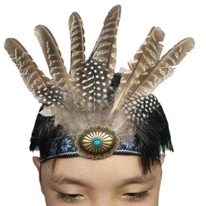 Ethnic Feather Headpiece Handmade Props For Women Men Dancers And Party Enthusiasts Lightweight And Comfortable Headwear