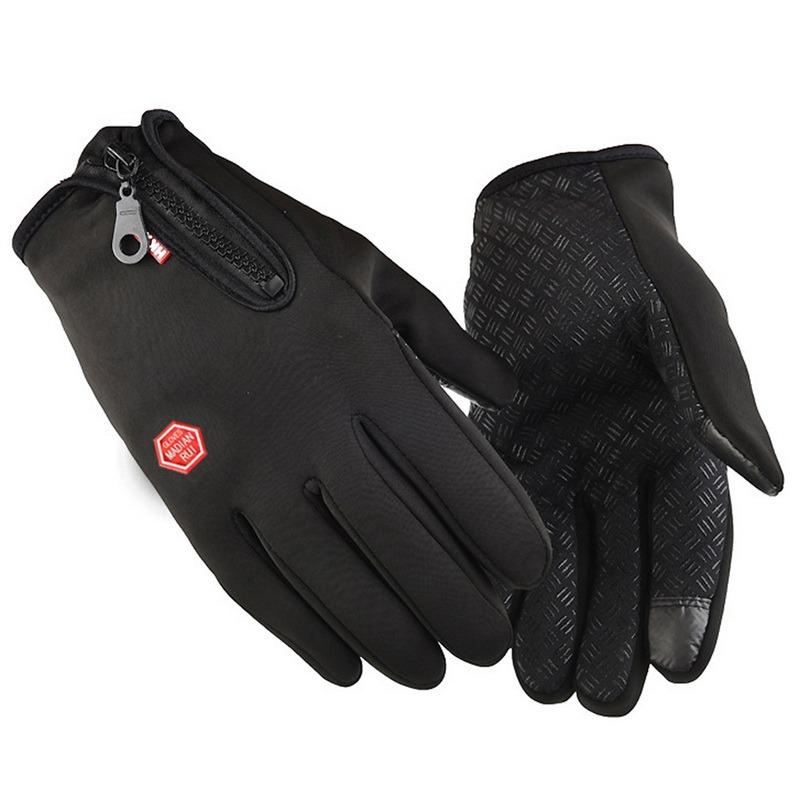 Motorcycle Gloves Winter Thermal Fleece Lined Winter Water Resistant Skin-friendly Touch Screen Outdoor Moto Riding Ski Gloves