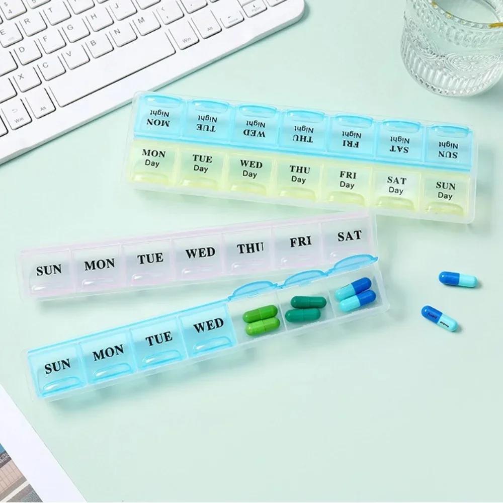 New Hot Weekly Premuim Portable 7/14/21/28 Grids 1-4 Times A Day Pill Storage Cases Box Organizer for Vitamins Medicine Fish Oil