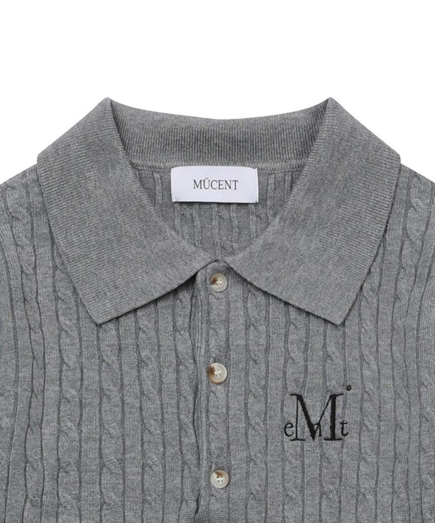 MUCENT Le Melo Collared Button Crop Knit (3 Colors)