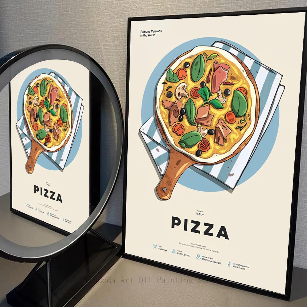 1PC Japanese Style Thai Noodle Abstract Food Poster Self-adhesive Art Waterproof Paper Sticker Coffee House Bar Room Wall Decor