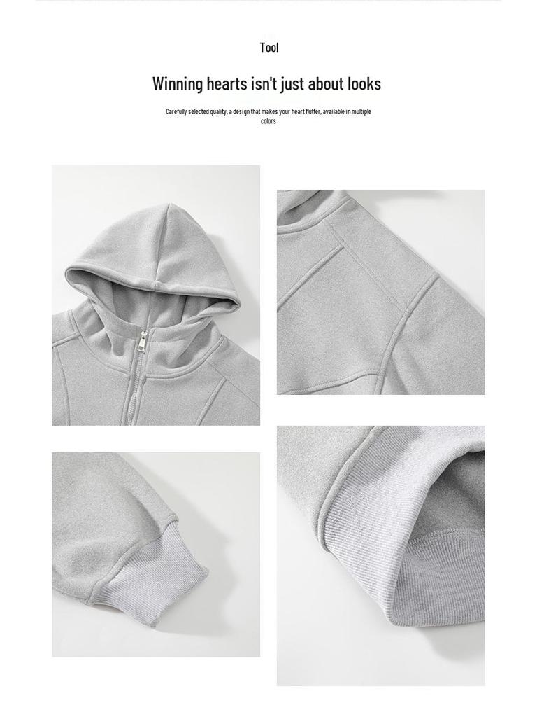 Men's Retro Patchwork Hooded Sweatshirt, 320g, Spring/Autumn Casual Loose Jacket