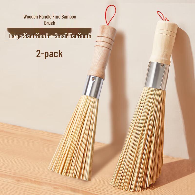 

Classic Bamboo Pot Scrubber with Wooden Handle
