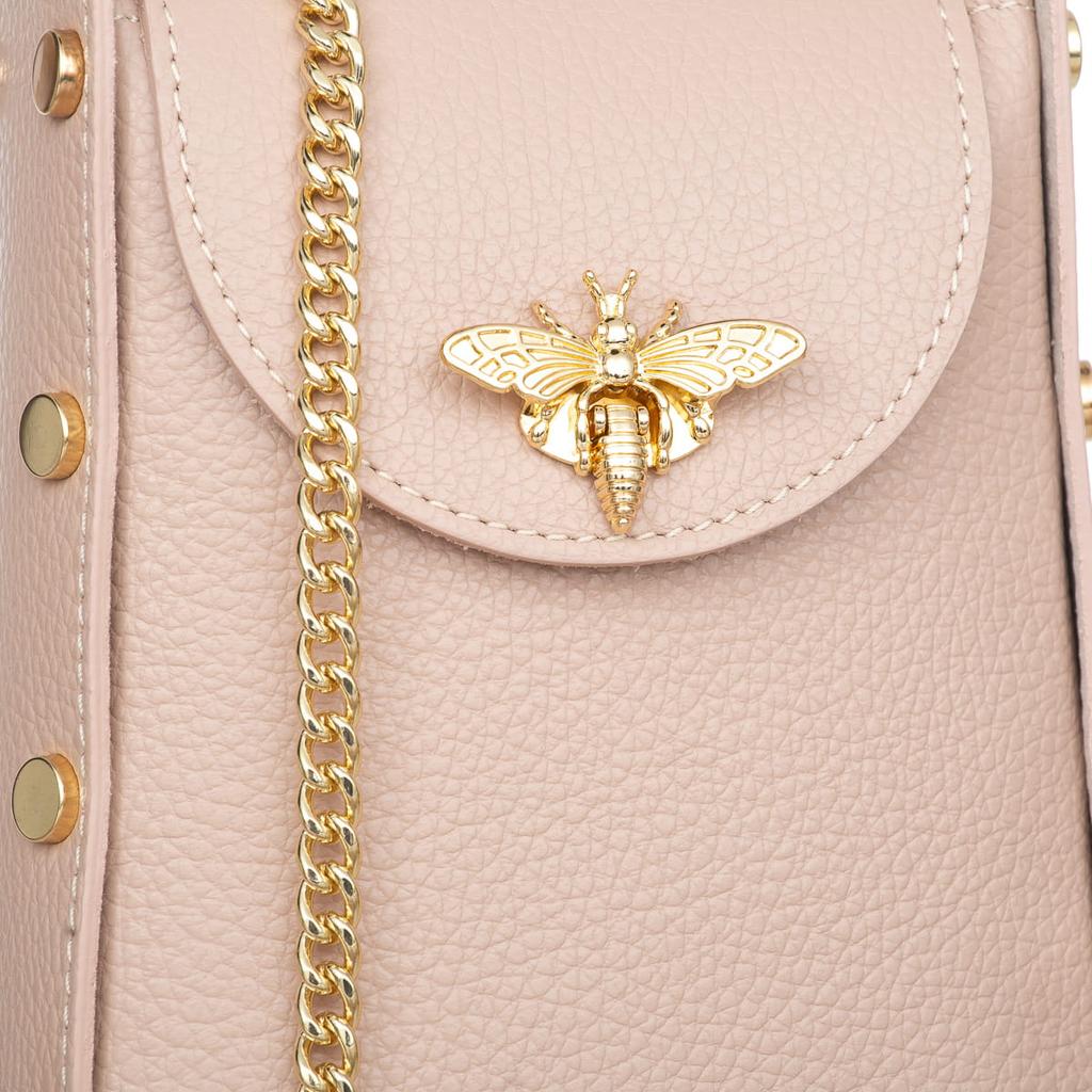Vezze Conta Ecru Leather Handbag