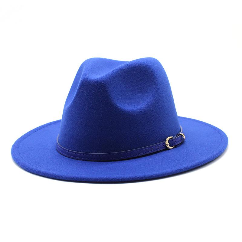 British Style Men And Women Jazz Woolen Hat Big Eave Hat Classic Woolen Hat