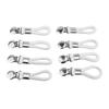 8pcs Hanging Tea Towels Clips with Loop Cotton for Home Kitchen Bathroom Cupboards Cloth Hanger Holder Brackets Rustproof White