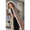 Winter New Down Cotton-padded Clothes Women's Long Over-knee Large Fur-neck Cotton-padded Clothes Thickened Loose Large-size Cotton-padded Jacket