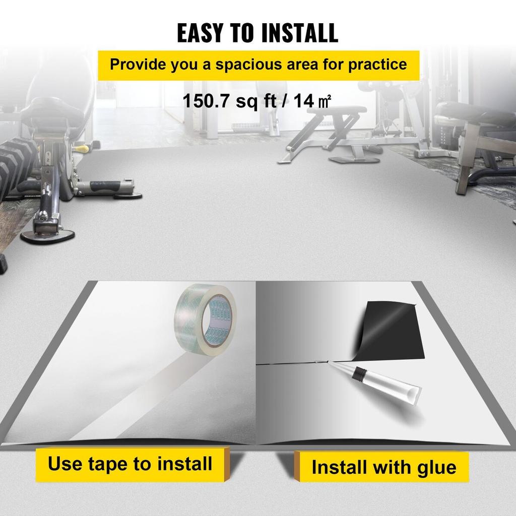 Dance Floor, 6.6x23ft Dance Floor Roll, 0.06in Thick PVC Vinyl Dance Floor, Black/White Reversible Portable Dance Floor, Non-Slip Dance Flooring,