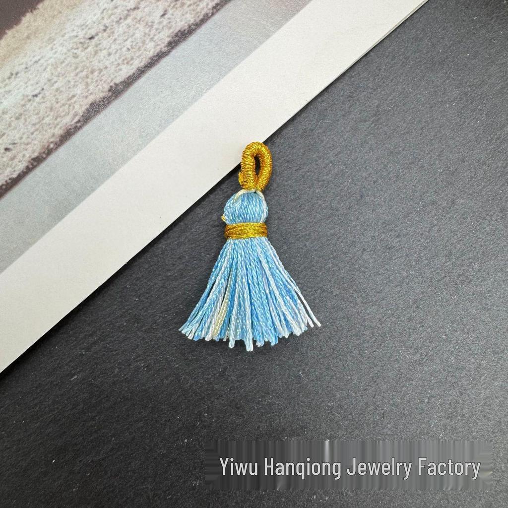 Korean Rainbow Tassel Pyssla Bead Keychain DIY Accessory