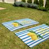 1pc Jumbo Extra-Thick Beach Towel, Blue White Lemon, Ideal for Beach Travel Picnic Camping Bathroom Hot Springs Swimming