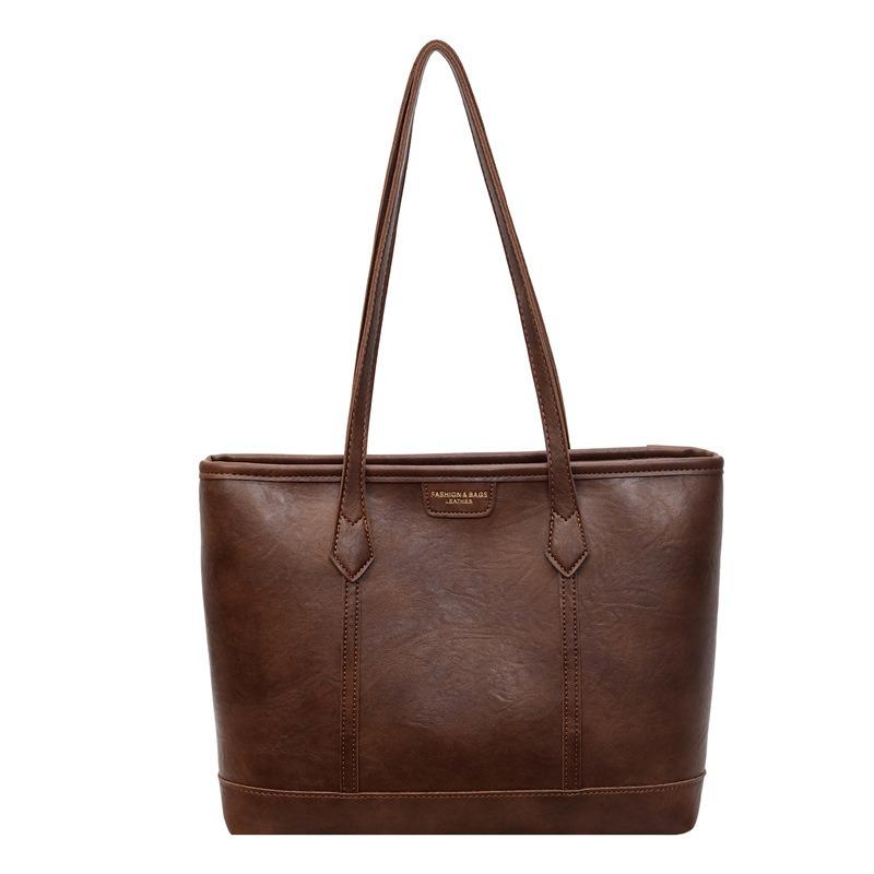 Large capacity bag women's new casual retro shoulder bag fashion class commuter bag tote bag