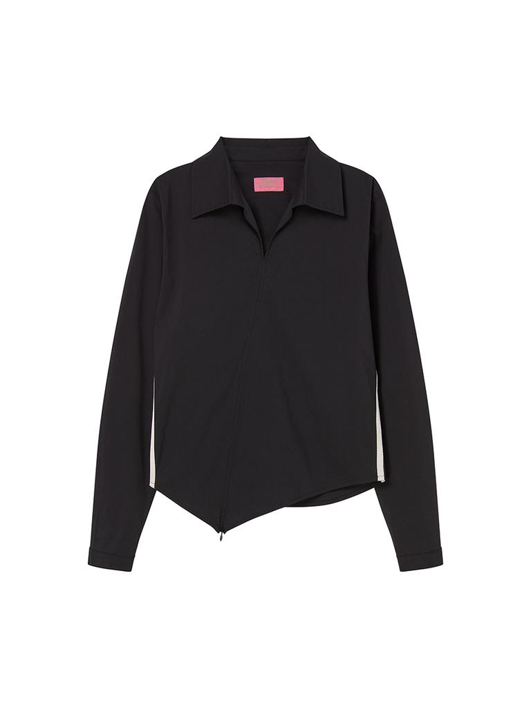 NYXX Asymmetry Zipper Shirts Black