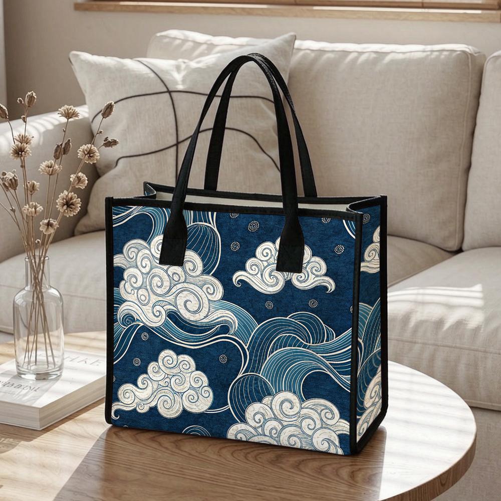 Japanese Style Cloud Tote Bag Fashion Casual Daily Handbag Large Capacity Outdoor Carry Bag for Women