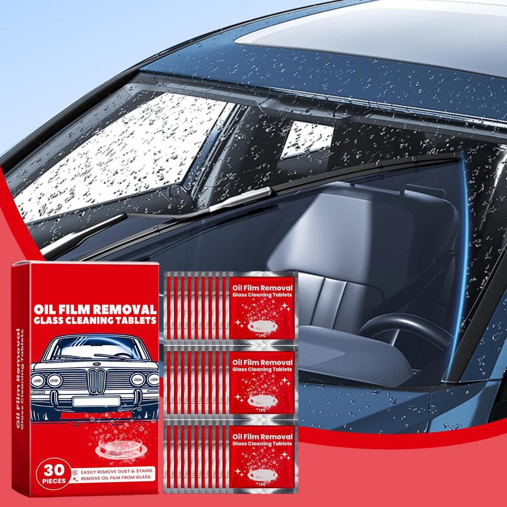 Oil Film Cleaning Tablets Solid Oil Film Cleaner Concentrated Tablets Window Glass Cleaner Safe Long Lasting Bird Droppings Mud