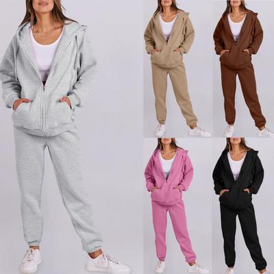 Womens 2 Pieces Outfits Hoodie Sweatsuit Sets Sustainzed Sweatshirt Baggy Falls Fashion Sweatpants With Pockets