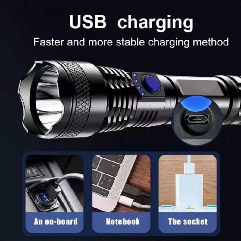USB 300 minut dobíjecí svítilna silné světlo 3 režimy ruční lampa 18650 baterie svítilna vodotěsná kempování turistika noční hlídka
