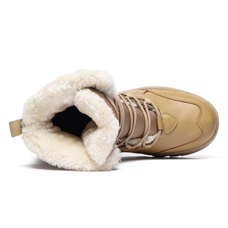 Winter new large size cotton boots warm thickened cotton shoes northern hairy men's high-top snow boots