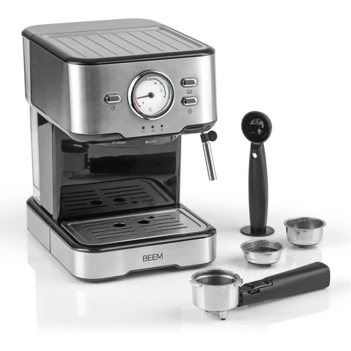 Machine à café à porte-filtre - Beem - Espresso Select - Acier inoxydable - 1100 watts - 15 bars