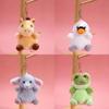 Plush Bear Keychain Animal Toy Soft Polyester Hanging Decor For Kids
