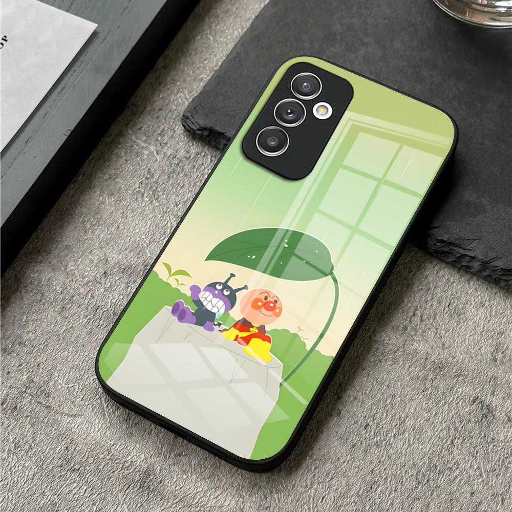 Phone Case For S25 Ultra Samsung S26 S23 S24 Plus S22 S20 S21 Fe A54 A34 A53 A16 Glass Cover Cartoon Cute Anpanman