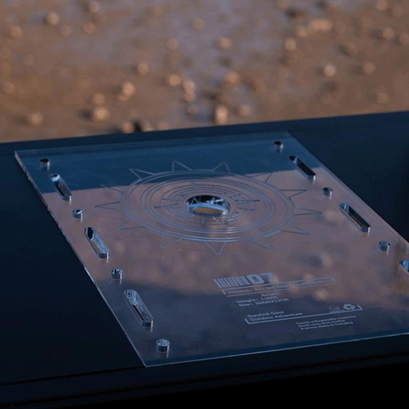 Multifunktionale Campingtisch-Einheit Platine Tragbar Acryl Klar Tischplatte Tischzubehör für Camping Licht