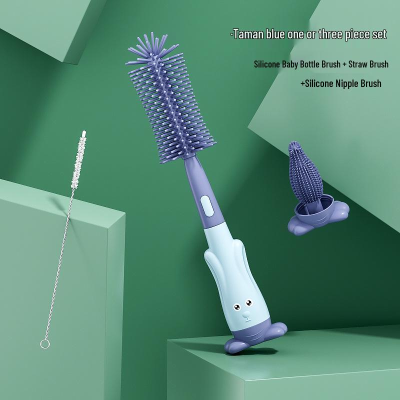 

Rotating Silicone Baby Bottle, Nipple, & Straw Cleaning Brush Set
