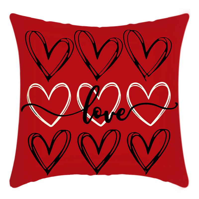 Neue Valentinstag Leinen Kurzer Plüsch Kissenbezug Kissen Auto Sofa Kissen Kissenbezug