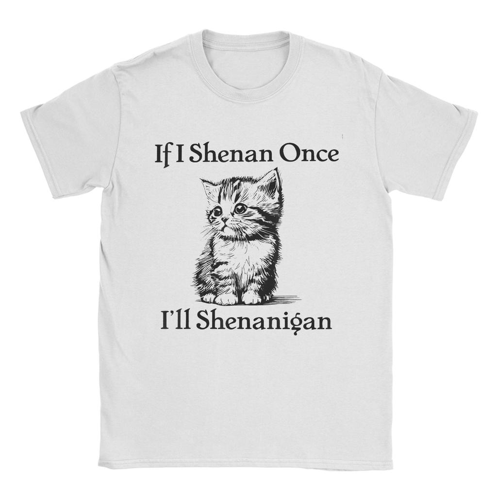 Si je Shenan Une fois Ill Shenanigan T-shirt Plage Hip Hop T-shirts Homme 100% Coton Col Rond Oversize Hauts Manches Courtes