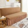 Living Room Without Armrests Skirt Sofa Bed Cover Thickened Terry Grid Elastic Folding Sofa Cover All-Inclusive Universal