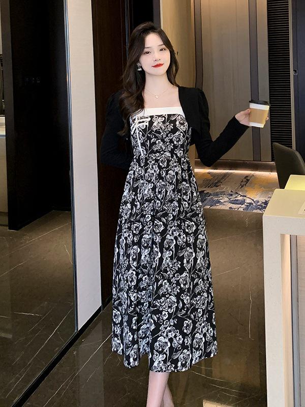 Spring Chic Floral Two-Piece French Slip Dress Set