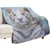 White Bengal Tiger Throw Blanket Cozy Throw Blanket for Bed Sofa Chair
