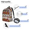 Traditionelles ethnisches Stammesmuster Rucksack für Teenager mit Tasche Student Arbeit Tagesrucksack für Männer Frauen Laptop Computer Leinwandtaschen