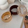 Chunky Wide Bracelets Resin Wood Alloy Hip-hop Bracelet Fashion Wide Bangle
