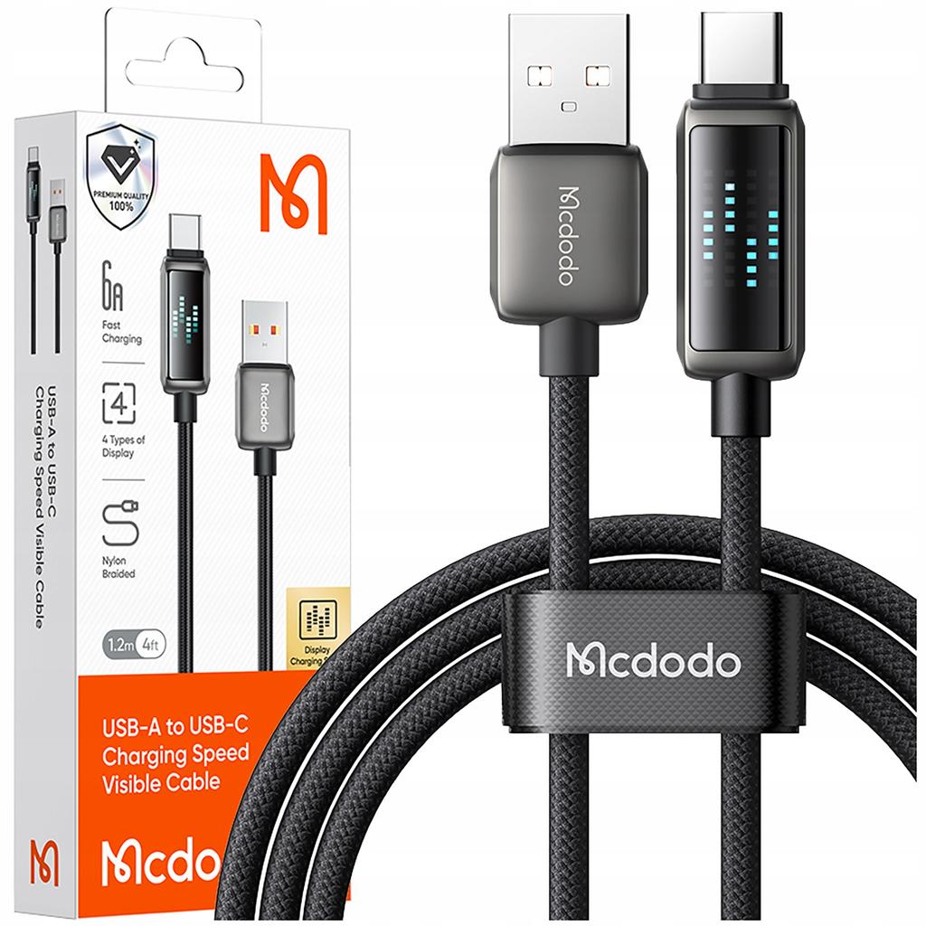 Mcdodo Usb-C Fast Charging Cable For Samsung Xiaomi Type C 6A 100W 1M Led
