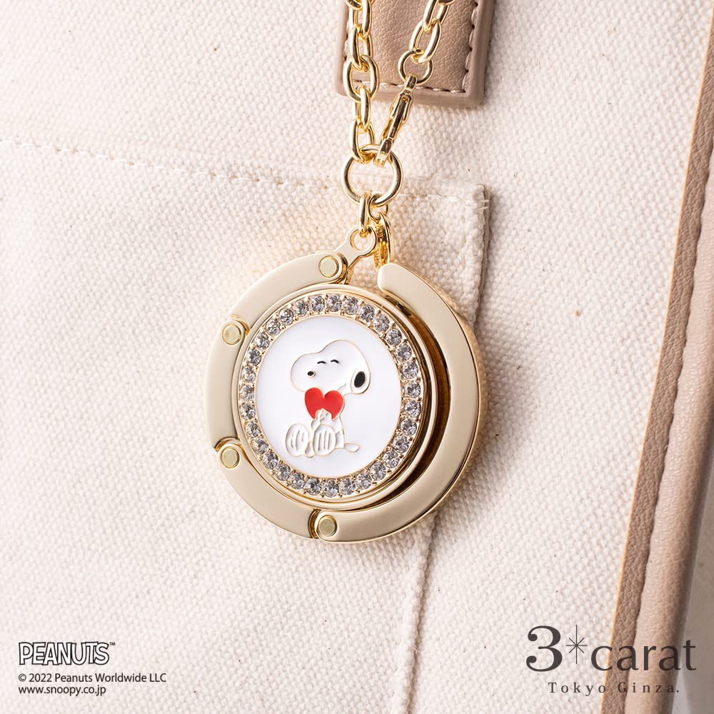 3carat PEANUTS Snoopy Woodstock Bell Bag Round Bag Bag Holds Bags Up To Gift Hanger, Hook, Charm, 5kg, (Snoopy Ribbon)