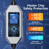 Portable EV Charger 7KW Fast Charging Cable Type2 IEC62196-2 32A with CEE Plug Type1 J1772 WiFi APP Bluetooth Remote Control