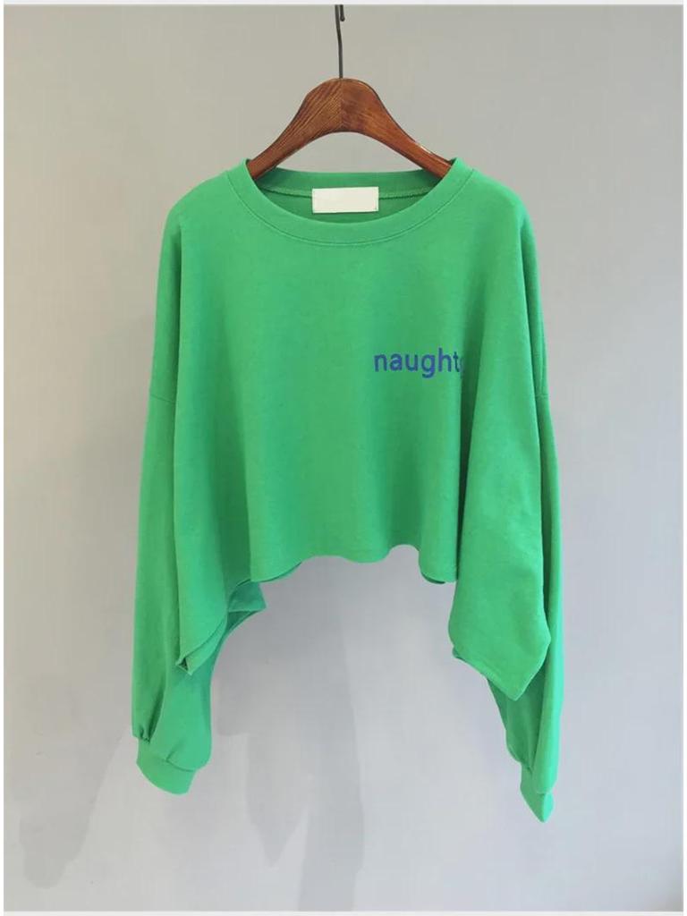 Women's Korean Style Cotton-Blend Crew Neck Sweatshirt - Spring/Autumn