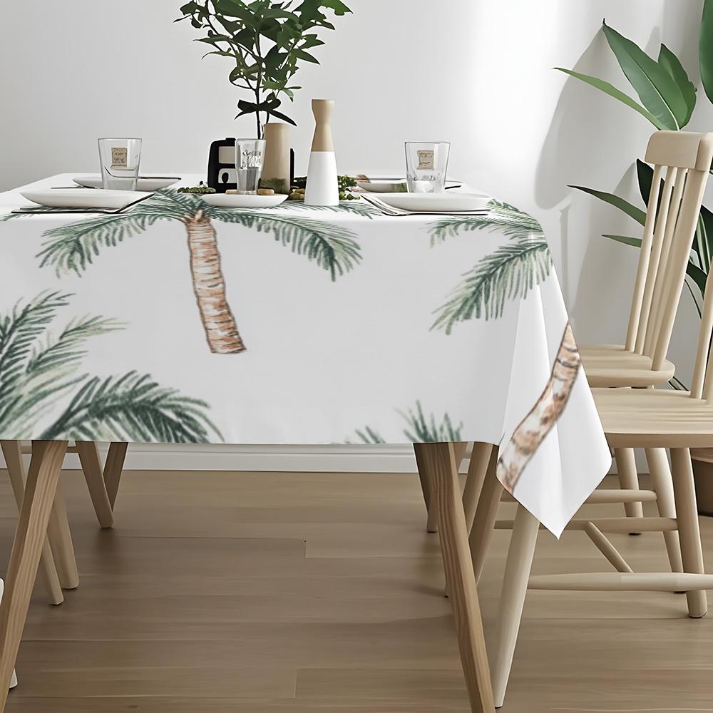 Summer Palm Trees Tablecloths Waterproof Rectangle Tablecloth for Table Decor Palm Tree Table Cover for Kitchen Dining Party