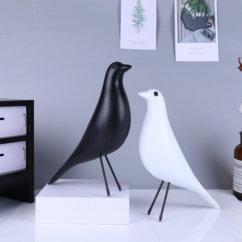 Eames Bird House Bird House Decoration, Office Desktop Resin Pigeon Decoration, Home Decoration Bird Sculpture Crafts.
