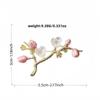 Elegant Flower Pearl Brooch Gold Tone Shell Petal Lapel Pin For Women Suit Coat Dress Jewelry Gift