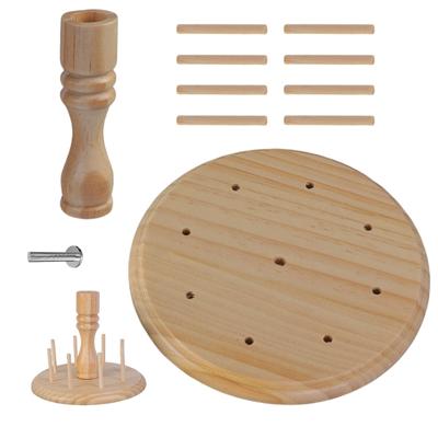 8 Spools Wood Thread Holder with Scissors Holder Thread Spool Rack Embroidery Thread Holder Sewing Thread Organizers