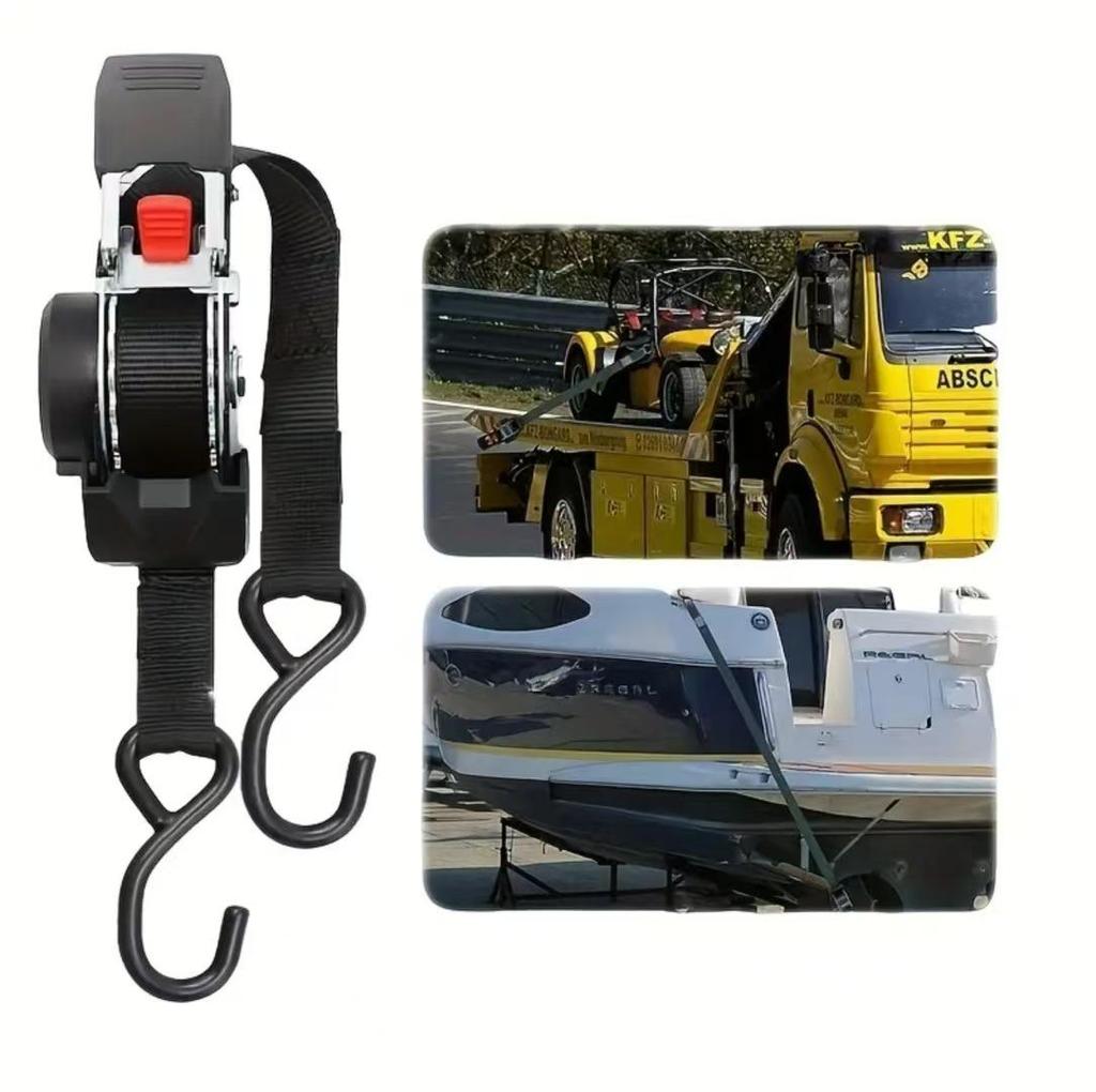 Automatic Shrink Tensioner Strap for Luggage and Motorcycle Tie-downs