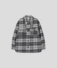 BLACK MOMENT Oversized Check Layered Shacket Shirt Jacket [Black]