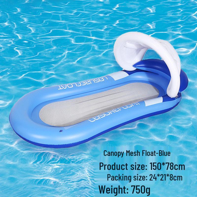 Inflatable PVC Float Recliner: Foldable Striped Swimming Bed